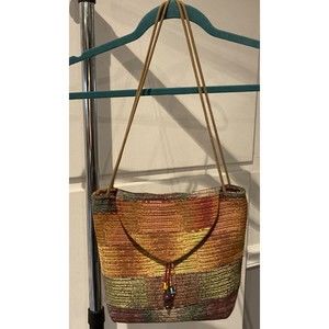Suruchi Tapestry Handbag Bohemian￼ Foldover Magnetic snap￼ W Beaded Tassel